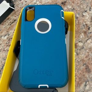 Teal iPhone X Teal OtterBox with belt clip
